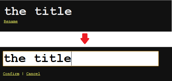 A field that becomes editable when a link is clicked